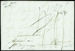 Lettre avec au verso MP "Deb 66 Montbeliard" (ex collection Dubus - certificat J et V Pothion), ind 26. RR et TB
