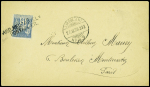 N°90 15c Sage obl linéaire "Amb Neuchatel Pontarlier" + CAD suisse "Ambulant n°9" (1899) sur lettre. TB