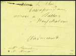 Papillon de Metz daté "Au camp sous Metz le 15 septembre" adressée à Audincourt (Doubs) avec CAD d'arrivée "Neufchateau (82)" (17 sept 70)" + env de r