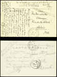 4 plis non philatéliques avec CAD "Bureau AMBt d'armée" (1915) 2B - 3B - 4B. Rare