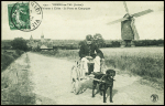 N°137 obl Vienne en Val Loiret (1909 sur CP "1549 - Vienne en Val (Loiret) voitures à chien - la Poste en Campagne. TB