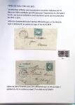 Classeur de bureau bleu contenant 18 lettres et cartes AFF Cérès dentelé dont n°60 obl CAD "Alger BAT a VAP" (1876), n°60 obl GC + CAD "Bordj Bou Arre