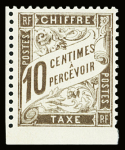 N°29 10c brun, variété dentelé sur 3 coté, fraicheur