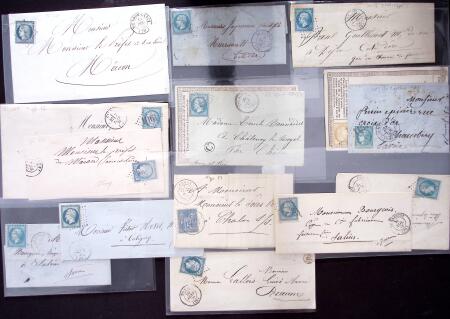 1852-76, 99 Lettres de Saône et Loire avec PC et GC