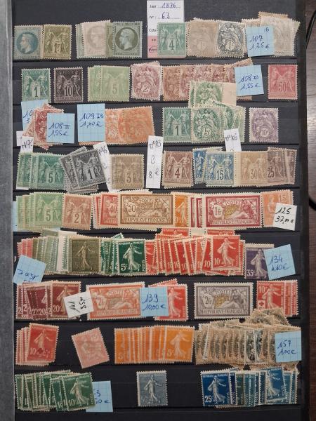 1862-1968, Stock de timbres neufs de France rangés
