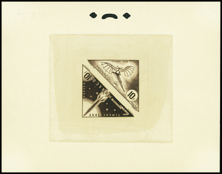 TAXE N°48/49 Avion de Léonard de Vinci et fusée, épreuve