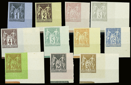 Tirage spécial de 1896 : Série complète de 11 valeurs