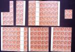 N°83 Mercure, 60c. rouge-orange, 340 ex. en PANNEAUX et BLOCS, neuf **, TB