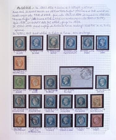 1860-1976 Collection spécialisée d'Algerie en un album,