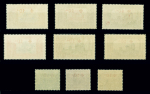 N°50/58  9 valeurs surchargées "+10c" neufs ** TB