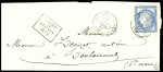 Griffe encadrée APRES LE DEPART 1878 sur lettre avec