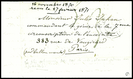 Tentative d'entrée : lettre non affranchie avec me