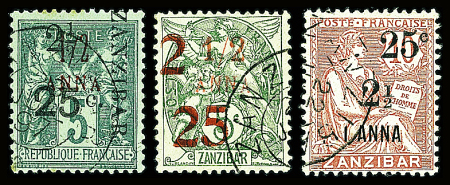 N°32 2 1/2 et 25c. sur 1/2A. + n° 63 2 et 25 sur 1/2a.