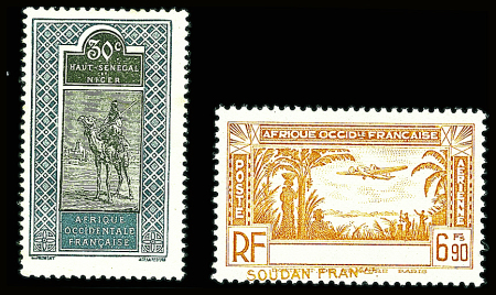 N°39a 30c. vert-bleu et noir, variété sans surcharge