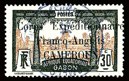 N°45 30c. gris et rouge, belle obl. centrée, TB, R