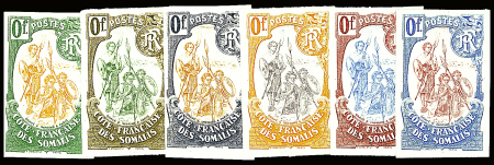 6 Essais de couleur au Type Guerriers (n°52), ND, avec