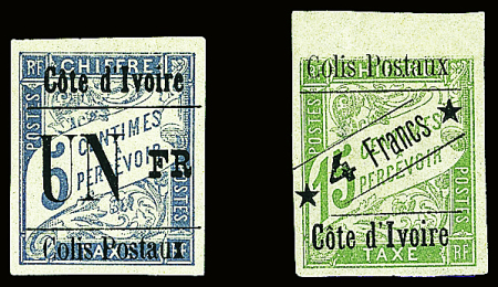 COLIS POSTAUX N°7g, variété UN FR sur 5c. + n°9a, variété