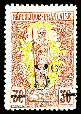 N°46 5c. sur 30c. brique et jaune, neuf *, TB, R (tirage