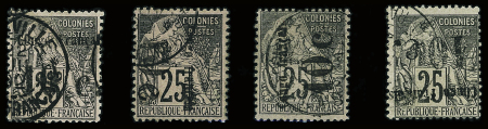 N°5 + n°5b + n°5ba, variétés surcharges verticales