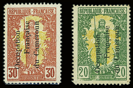N°58a et n°59a, variétés surcharges ascendantes, neufs