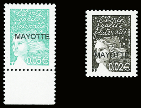 N°113a et n°114a, variétés grande surcharge, neufs