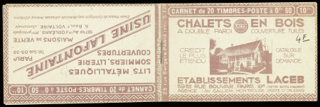 CARNET N°C47-6 carnet de 20 timbres n°47b 50c. bleu,
