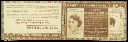 CARNET N°C79A-3 carnet de 20 timbres n°79Af 50c. rouge,