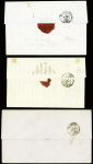 4 letttres pour Bordeaux avec MP "Guyane française" (Jamet n°1A) dont 3 CAD d'entrée rouges "Outre-mre Nantes" (1847), Outre-mer Pauillac (1849) et "O