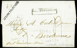 4 letttres pour Bordeaux avec MP "Guyane française" (Jamet n°1A) dont 3 CAD d'entrée rouges "Outre-mre Nantes" (1847), Outre-mer Pauillac (1849) et "O