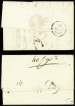 4 lettres pour Bordeaux : cachet ovale noir "Poste aux lettres de Cayenne Guyane française" (Jamet n°3 - 1852) - cAD "Cayenne Guyane française" (1853 