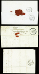 5 lettres dont 4 avec marque noire "Guyane française" (Jamet n°1A) et 1 lettres avec MP "Martinique" + MP d'entrée "Colonies par Nantes" (1826). TB