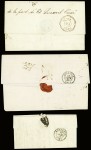 5 lettres dont 4 avec marque noire "Guyane française" (Jamet n°1A) et 1 lettres avec MP "Martinique" + MP d'entrée "Colonies par Nantes" (1826). TB
