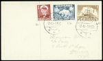 Carte radio-amateur "EPF Groenland FBG" (ours avec pipe) AFF Groenland n°20 + 23A + 25 obl 12.10.1950. TB
