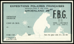 Carte radio-amateur "EPF Groenland FBG" (ours avec pipe) AFF Groenland n°20 + 23A + 25 obl 12.10.1950. TB