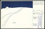 Groenland n°24 obl Stromfjord (12.7.1958) sur carte Samivel (boites à sardines) avec cachet rect bleu "Expedition glaciologique internationale au groe