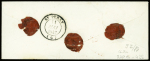 Lettre recommandée avec CAD "Paris (F) (60)" (1847) + "R" encadré et taxe 8 tampon façon manuscrite. TB