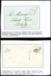 Doubs : 3 lettres de ou pour Pontarlier avec taxe tampon 1 de confection locale (1848 - 1851). TB