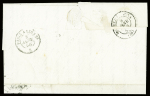 N°12 en paire + n°13 obl étoile muette + CAD "1er Paris 6 (6)" (1856) sur lettre. TB