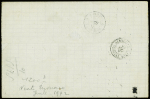 Col. Générales n°23 en paire obl losange de points muet + CAD "Réunion St Denis" (1876) sur lettre pour Bordeaux. TB