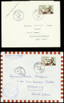 9 lettres AFF TAAF n°19 obl Trerre Adélie 19.12.1961 1er jour (3), 20.12.1961 (1), Crozet (4.2.1962), Terre Adélie 21.12.1964 (1), 24.12.1964 (2), 31.