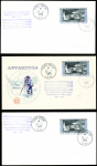 11 plis dont 1 carte radio-amateur AFF PA n°8 50F découverte Terre Adélie, tous obl CAD "Terre Adélie TAAF 20.1.1965" (1er jour). TB