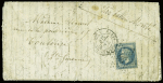 N°29 obl étoile 38 + CAD "Paris R. des Feuillantines" (13 nov 70) sur ballon monté pour Toulouse avec arrivée 18 oct (Le Jules Favre n°1 ou Le Jean Ba