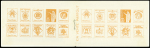 N°199-C20 V1 Carnet spécial Virgile Chareyre avec 2 feuillet de 10 vignettes publicitaires oranges avec griffe noire "Sans valeur d'affranchissement" 