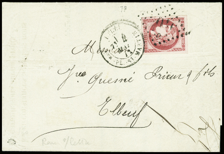 N°49 80c rose obl GC 2046D + CAD "Lille Qer PL St Martin" (4 mai 71) sur lettre, TB