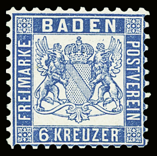 N°18a 6k bleu, nsg, TB. Signé Scheller