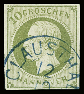 N°21 10g vert-gris, obl., aminci, bel aspect, rare.