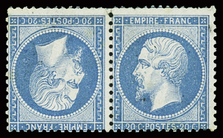 N°22b 20c bleu paire Tête-Bêche horizontale - neuv