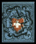 Type 14, sehr gut gerandet mit klarem Zürcher PP entwertet,